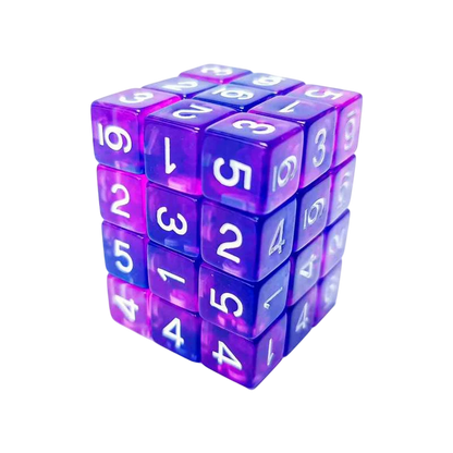 Green Stuff World D6 12mm Dice - Clear Blue/Purple 3384