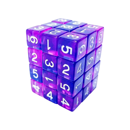 Green Stuff World D6 12mm Dice - Clear Blue/Purple 3384