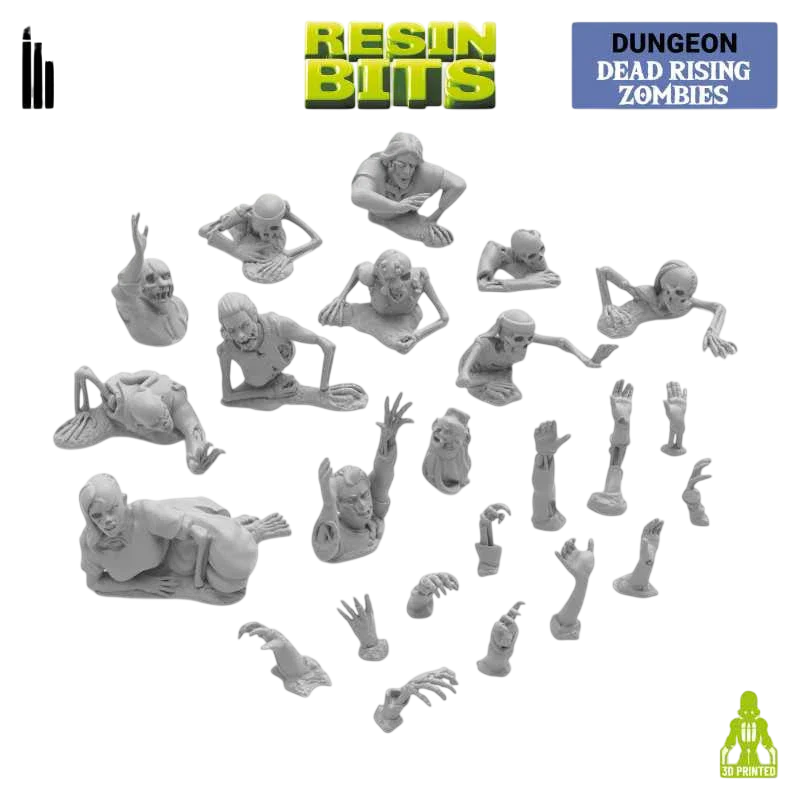 Green Stuff World Dead Rising Zombies Miniatures 1:48 Scale Resin Unpainted 3D Printed Figures