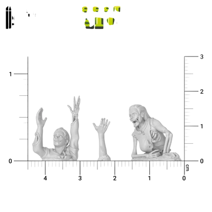 Green Stuff World Dead Rising Zombies Miniatures 1:48 Scale Resin Unpainted 3D Printed Figures