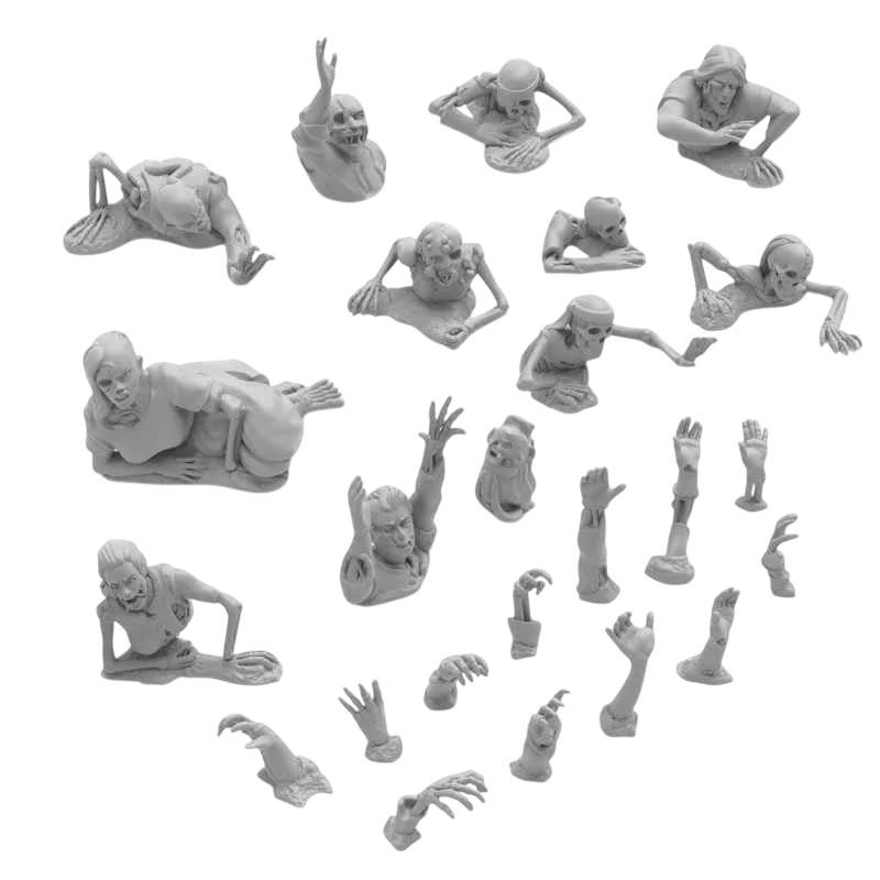 Green Stuff World Dead Rising Zombies Miniatures 1:48 Scale Resin Unpainted 3D Printed Figures