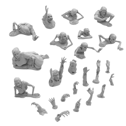 Green Stuff World Dead Rising Zombies Miniatures 1:48 Scale Resin Unpainted 3D Printed Figures