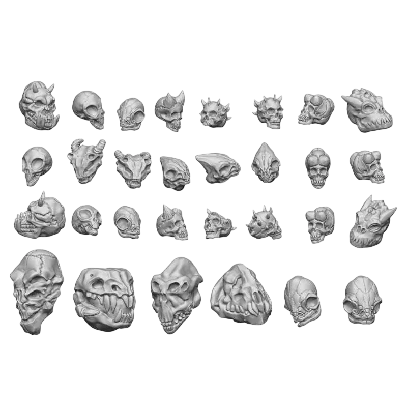 Green Stuff World Diorama Accessories Alien Skull Set Resin Kit Molded 3102