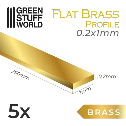 Green Stuff World Flat Brass Profile 0.2 x 1mm 11130