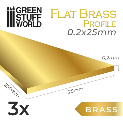 Green Stuff World Flat Brass Profile 0.2 x 25mm 11135