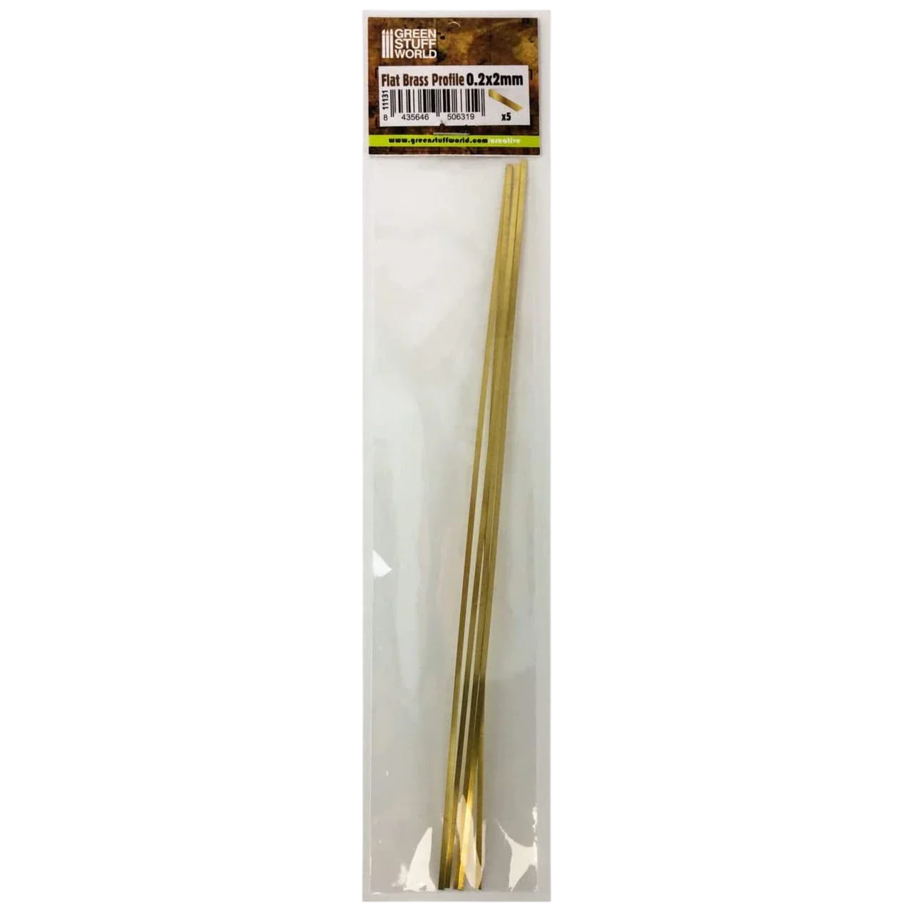 Green Stuff World Flat Brass Profile 0.2 x 2mm 11131