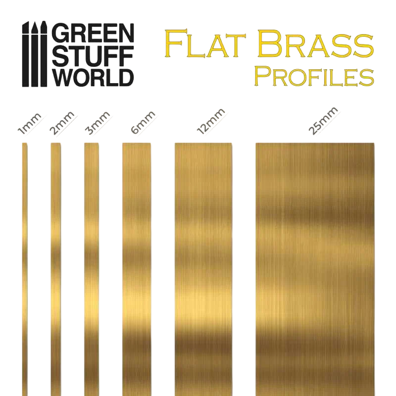Green Stuff World Flat Brass Profile 0.2 x 2mm 11131