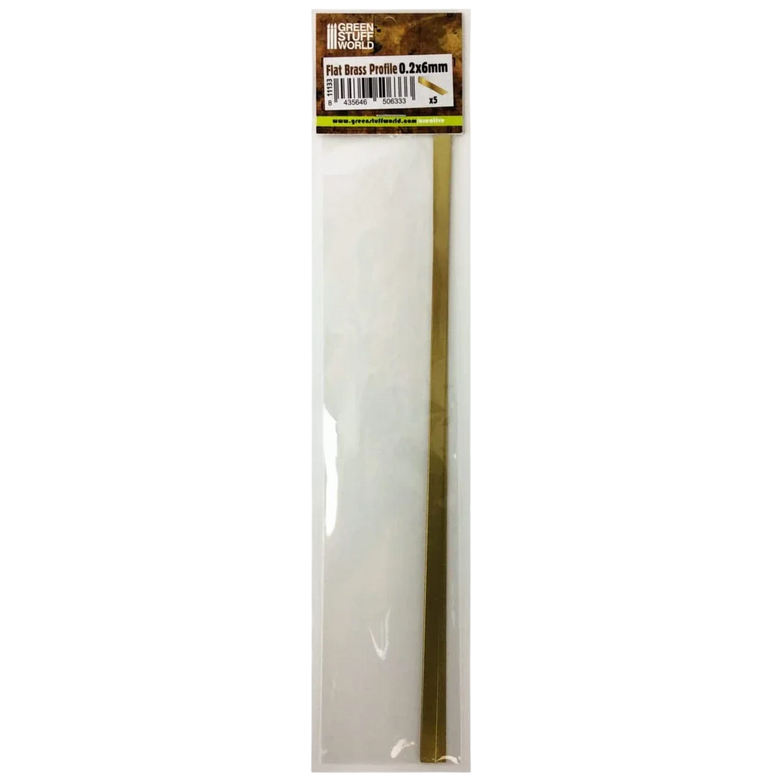 Green Stuff World Flat Brass Profile 0.2 x 6mm 11133
