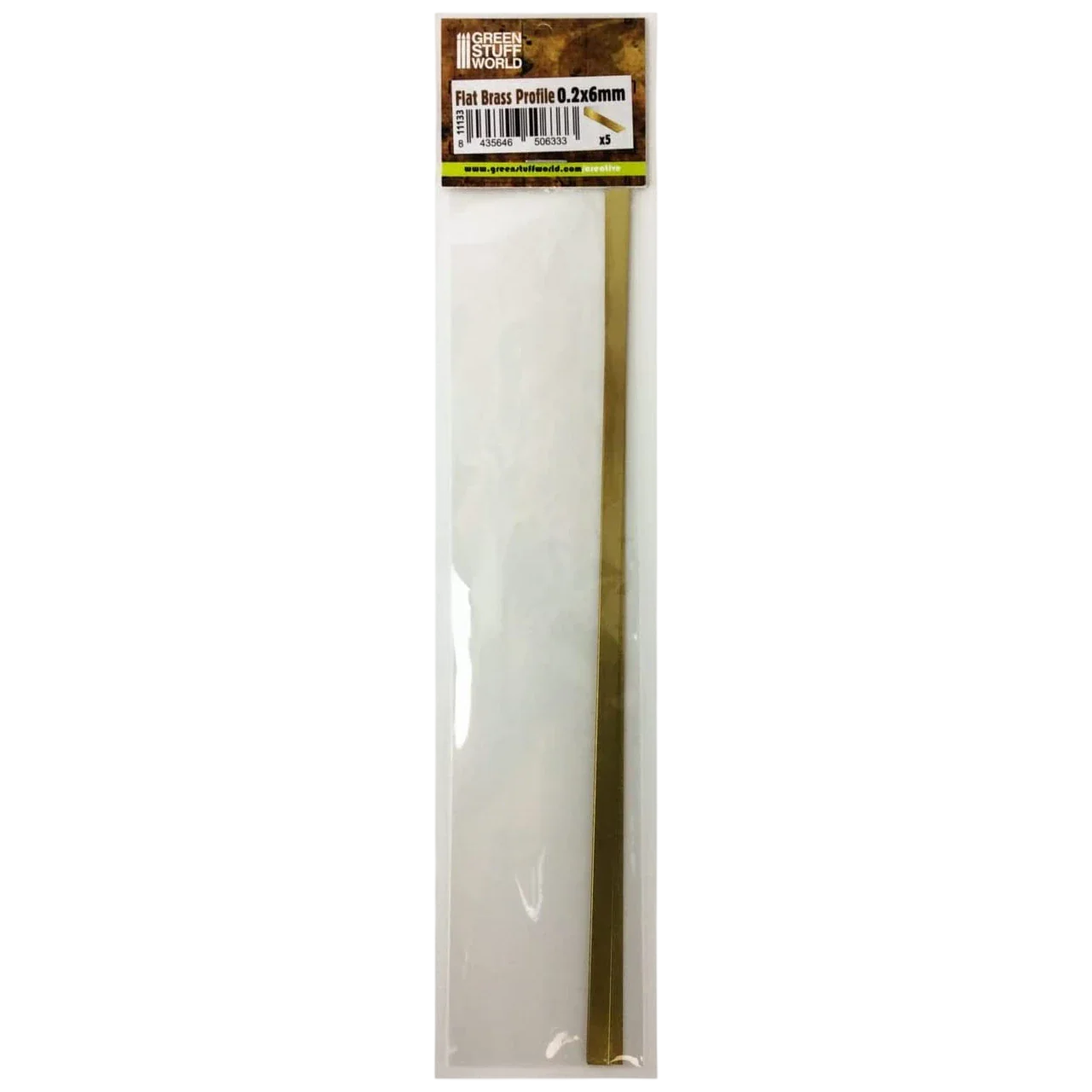Green Stuff World Flat Brass Profile 0.2 x 6mm 11133