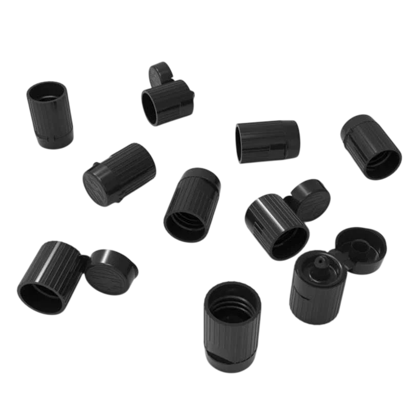 Green Stuff World Flip-Top Dropper Bottle Caps, 15mm Standard Size, Quick-Open Design for Hobby Paints, 10 Pack - 5543