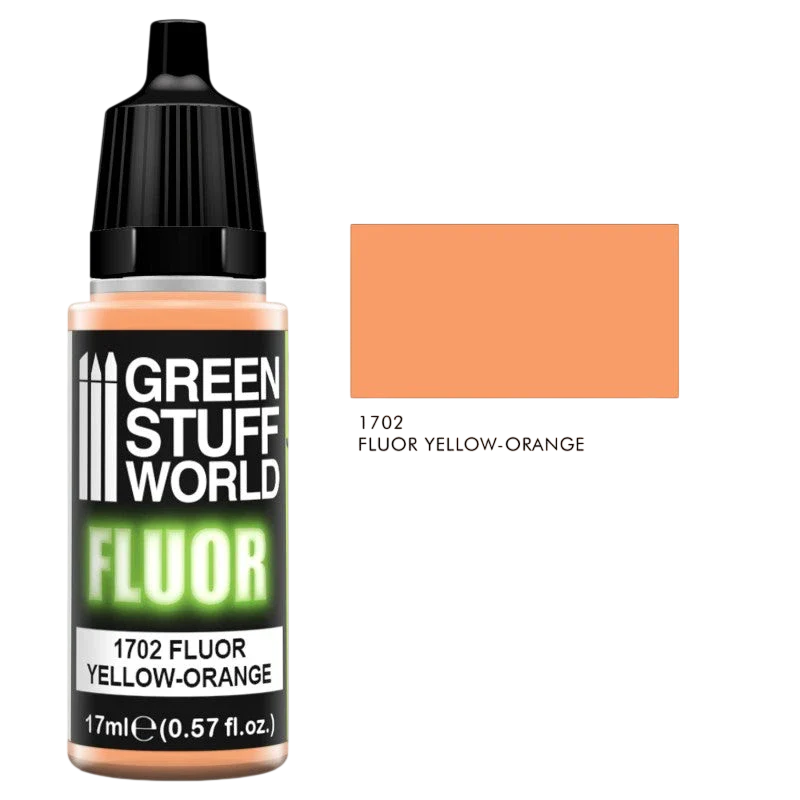 Green Stuff World – Fluorescent Acrylic Paint Orange-Yellow 1702 for Models and Miniatures