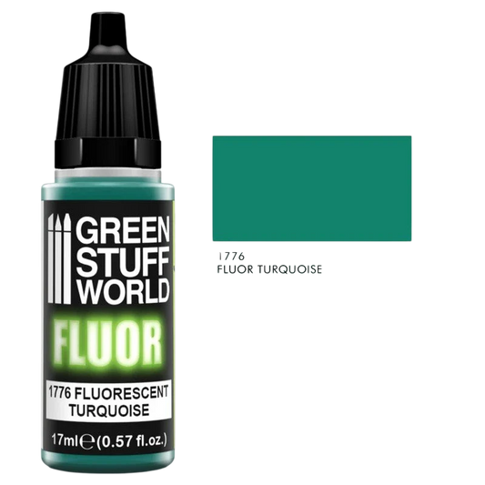 Green Stuff World Fluorescent Acrylic Paint Turquoise 1776 for Models and Miniatures