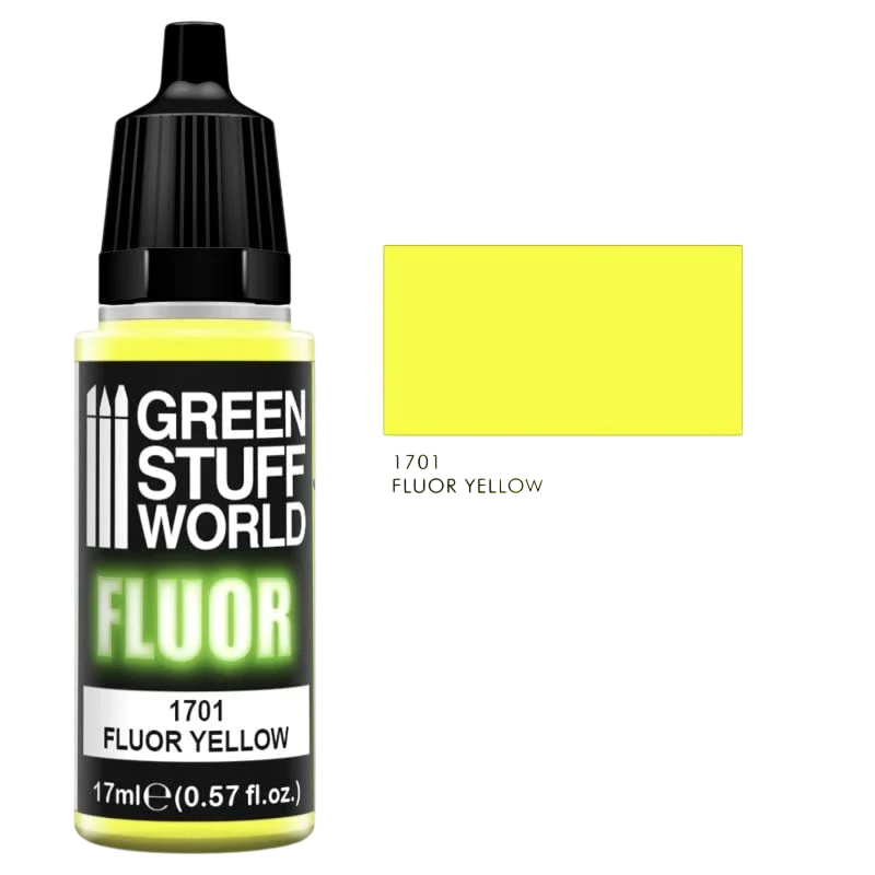 Green Stuff World Fluorescent Yellow Acrylic Paint for Models and Miniatures 1701