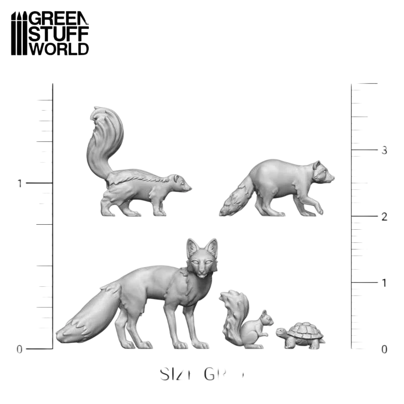 Green Stuff World Forest Animals Miniatures Resin Unpainted 28mm 32mm Woodland Creatures Wargaming