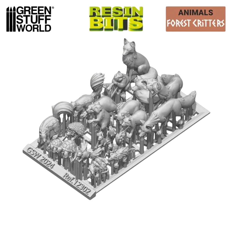 Green Stuff World Forest Animals Miniatures Resin Unpainted 28mm 32mm Woodland Creatures Wargaming