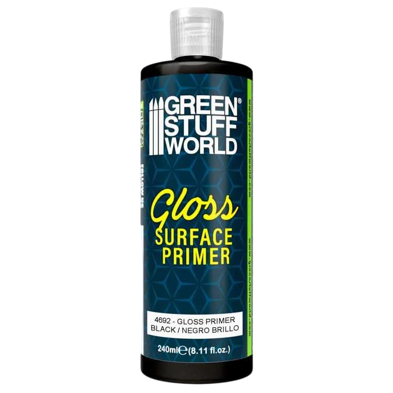 Green Stuff World Gloss Surface Primer 240ml - Black 4692