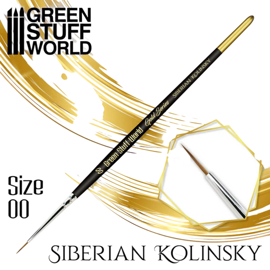 Green Stuff World Gold Series Siberian Kolinsky Brush - Size 00 - 2356