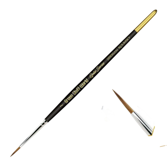 Green Stuff World Gold Series Siberian Kolinsky Brush - Size 1 - 2358