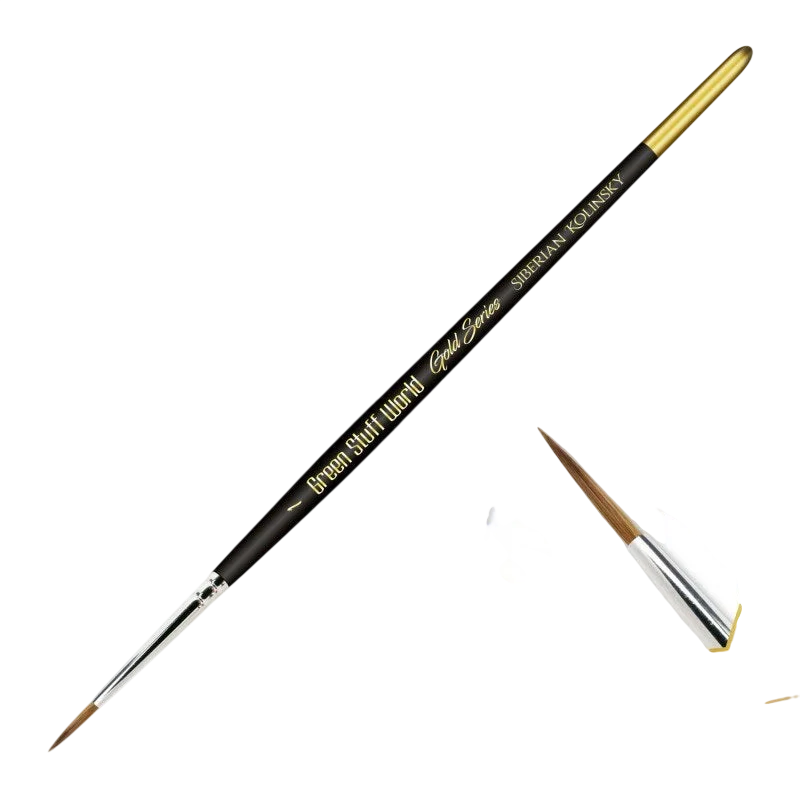 Green Stuff World Gold Series Siberian Kolinsky Brush - Size 1 - 2358