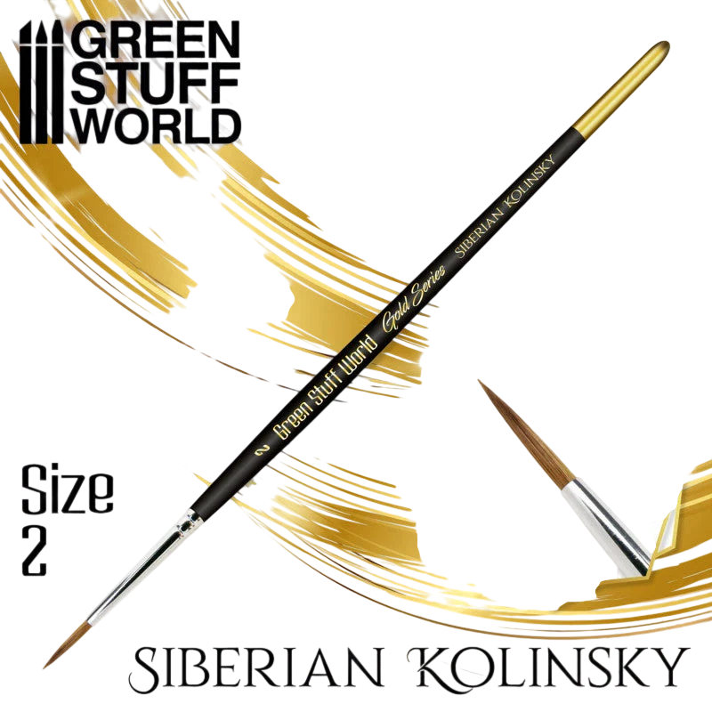 Green Stuff World Gold Series Siberian Kolinsky Brush - Size 2 - 2359