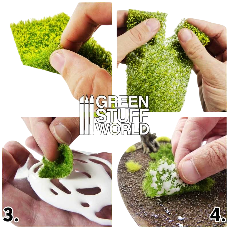 Green Stuff World Grass Mat Cutouts - Ponderosa Green Meadow 10338