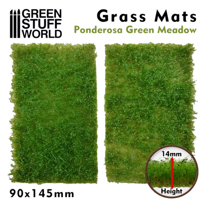 Green Stuff World Grass Mat Cutouts - Ponderosa Green Meadow 10338