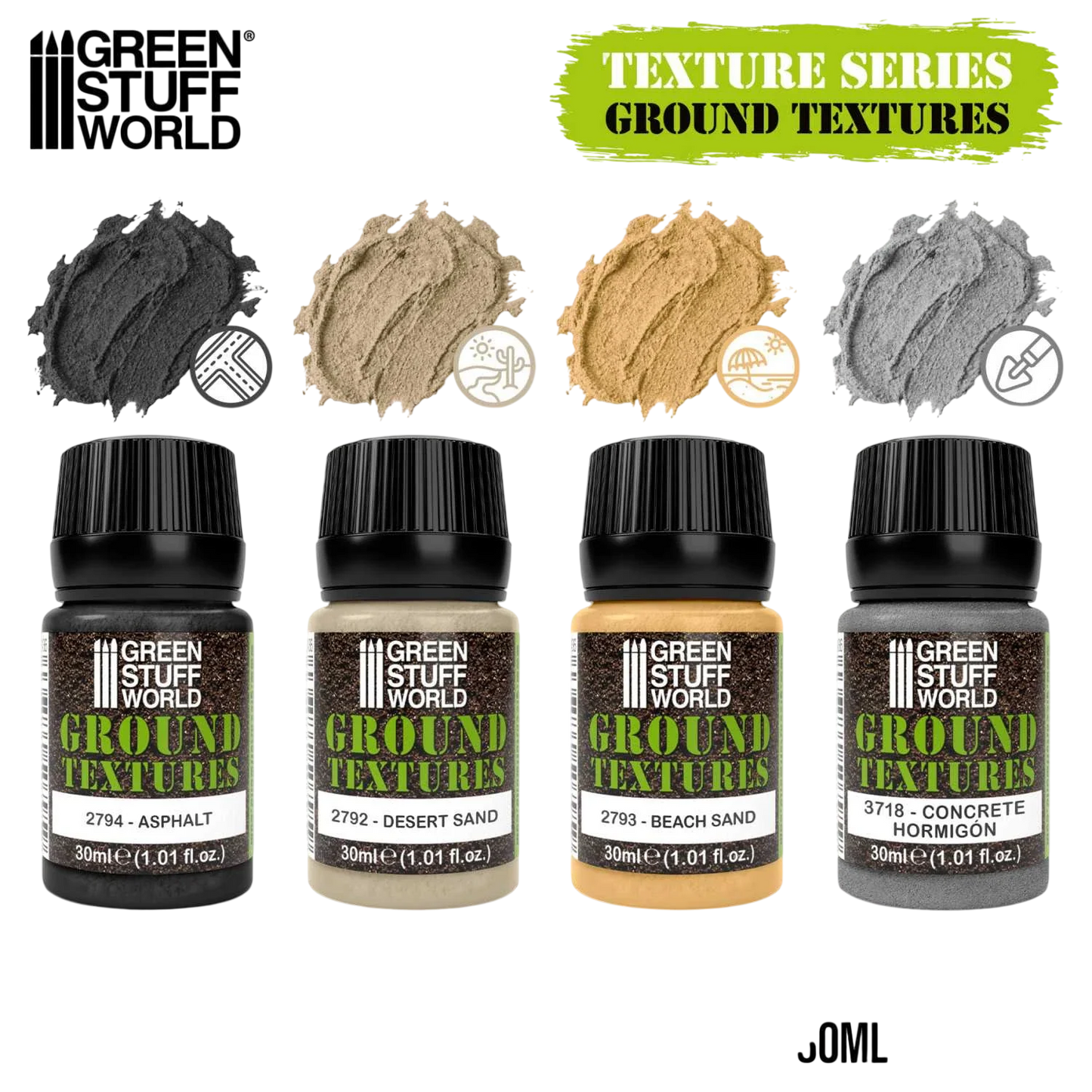 Green Stuff World Ground textures set 30ml for Modeling and Dioramas