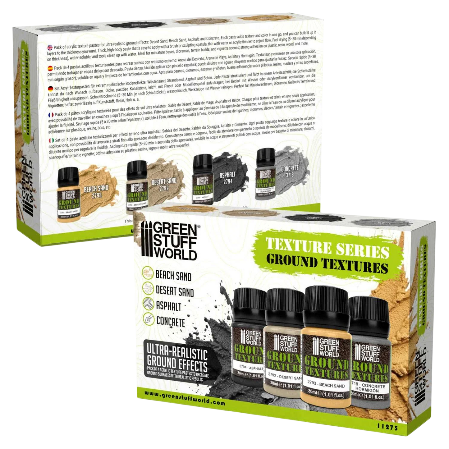 Green Stuff World Ground textures set 30ml for Modeling and Dioramas