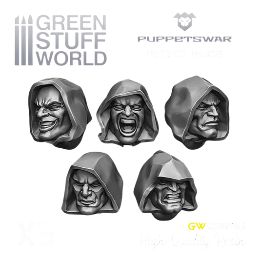 Green Stuff World Hooded Heads From Puppetswar S208