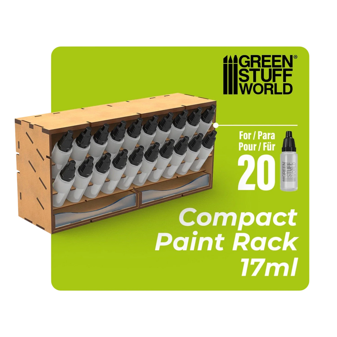 Green Stuff World Horizontal Paint Organizer 17ml - COMPACT