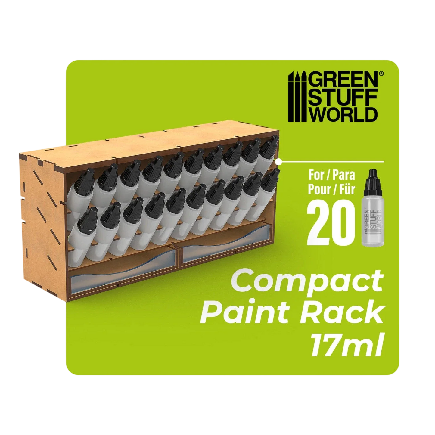 Green Stuff World Horizontal Paint Organizer 17ml - COMPACT