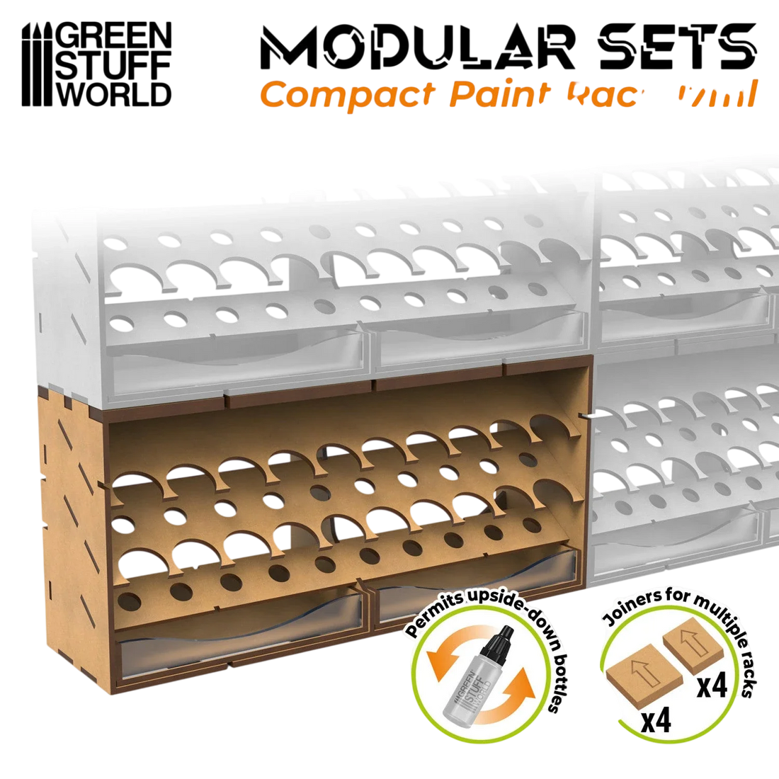 Green Stuff World Horizontal Paint Organizer 17ml - COMPACT