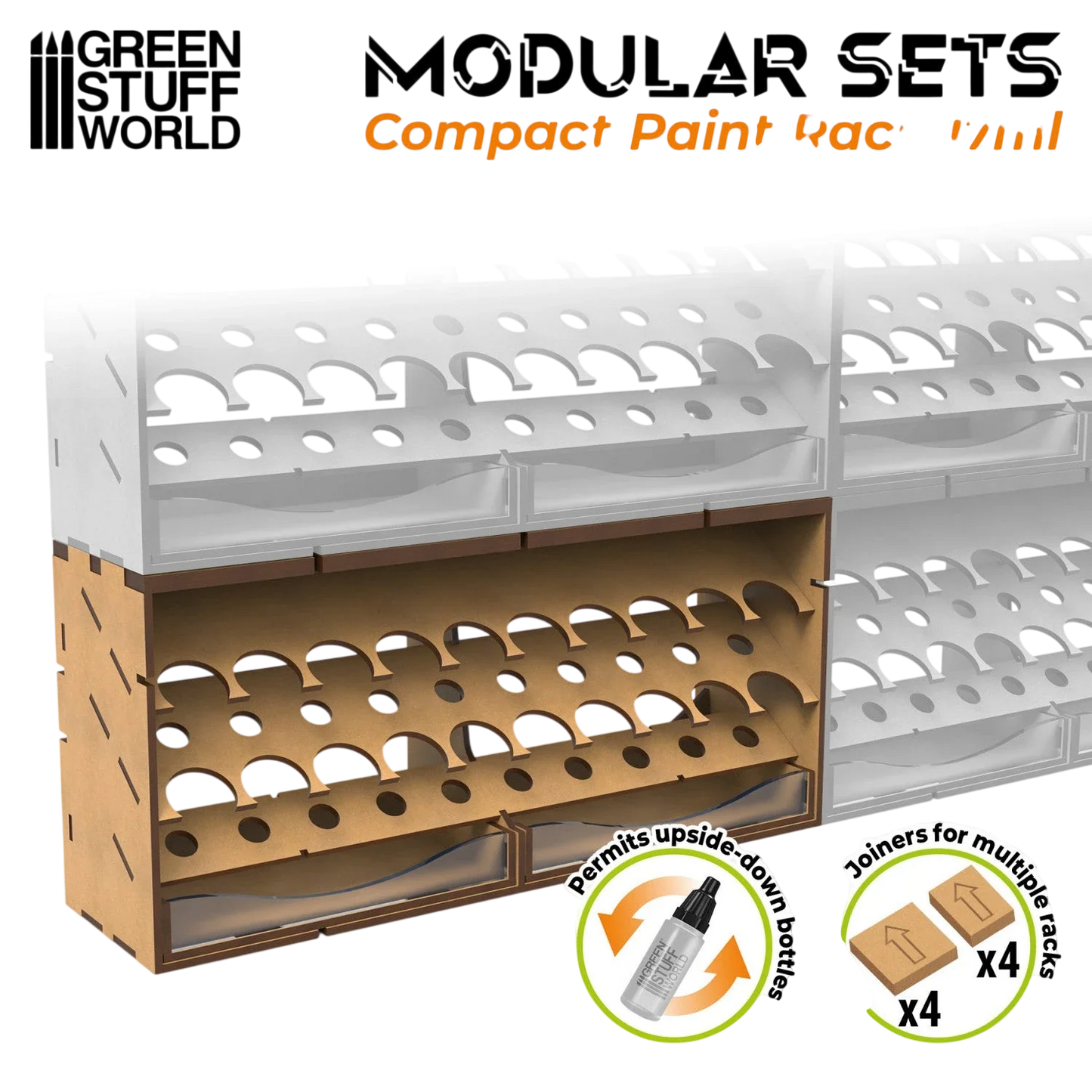 Green Stuff World Horizontal Paint Organizer 17ml - COMPACT