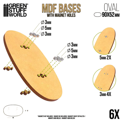 Green Stuff World MDF Bases - AOS Oval 90x52mm 9199