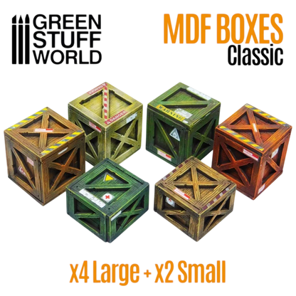 Green Stuff World MDF Boxes for Models and Miniatures – Classic Wood Crates 10298