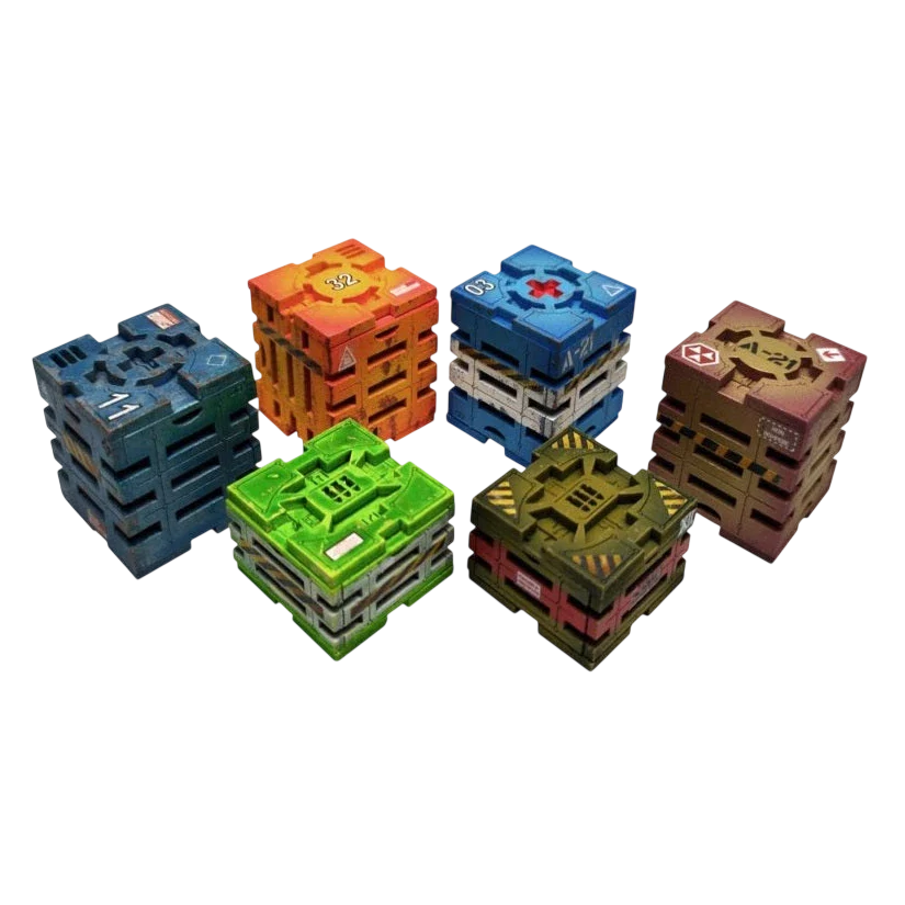 Green Stuff World MDF Boxes for Models and Miniatures – Modern Sci-Fi Crates 10299
