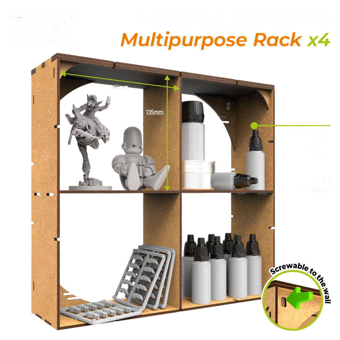Green Stuff World MDF Multipurpose Rack x4