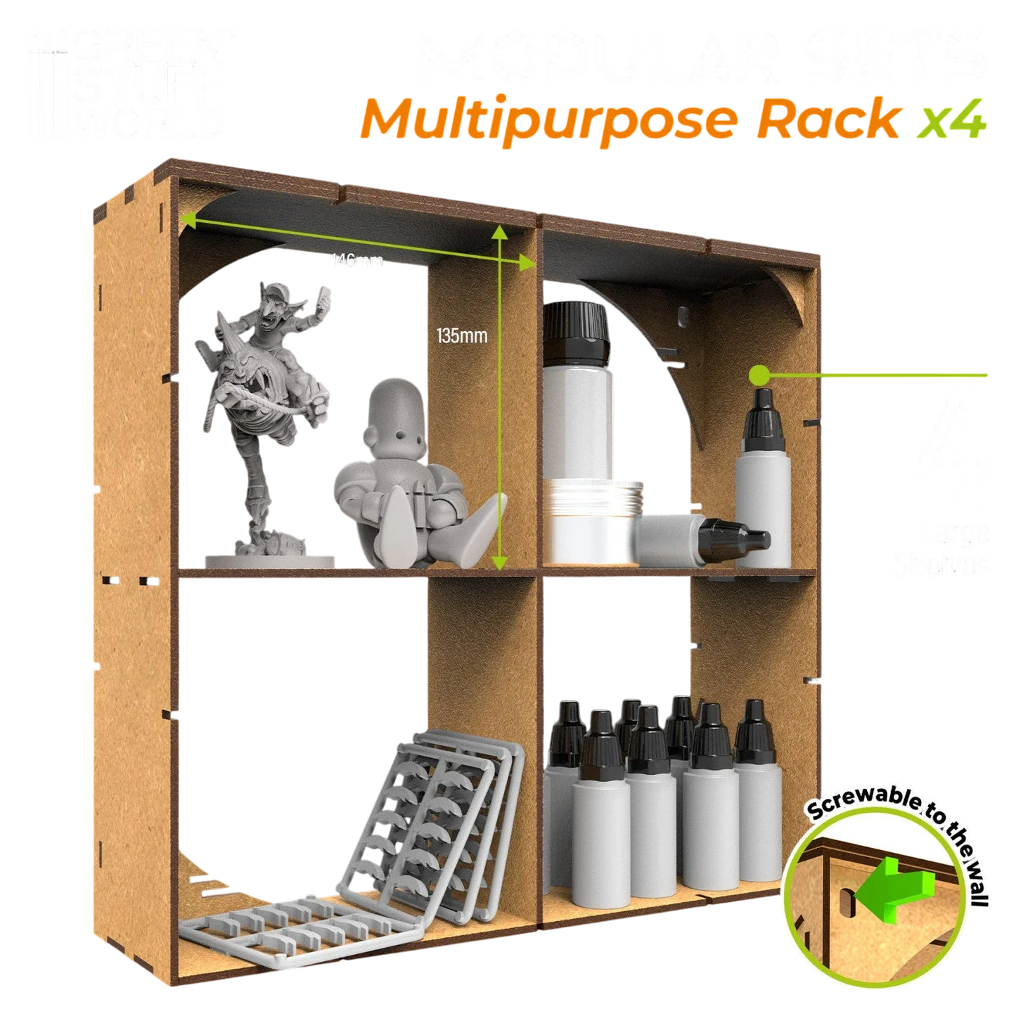 Green Stuff World MDF Multipurpose Rack x4
