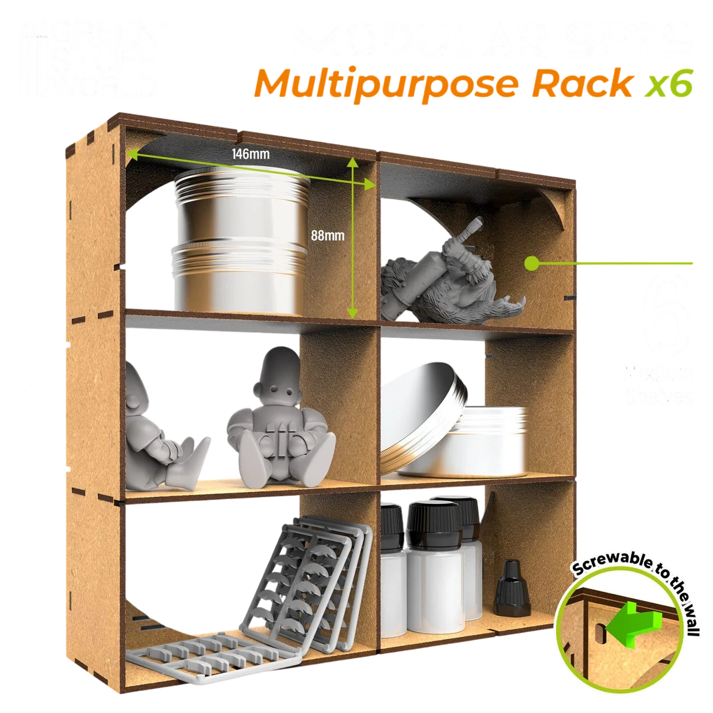 Green Stuff World MDF Multipurpose Rack x6