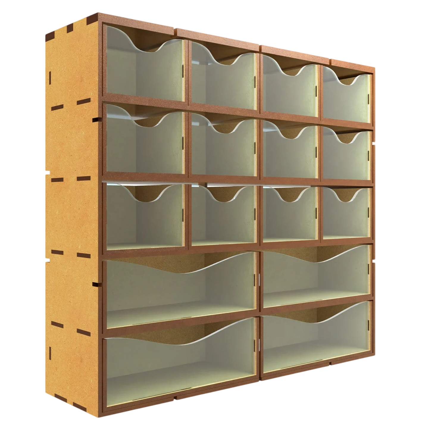 Green Stuff World MDF Vertical rack with 16 Drawers