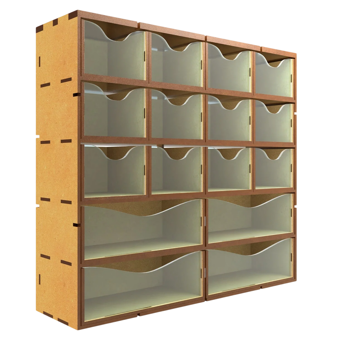 Green Stuff World MDF Vertical rack with 16 Drawers