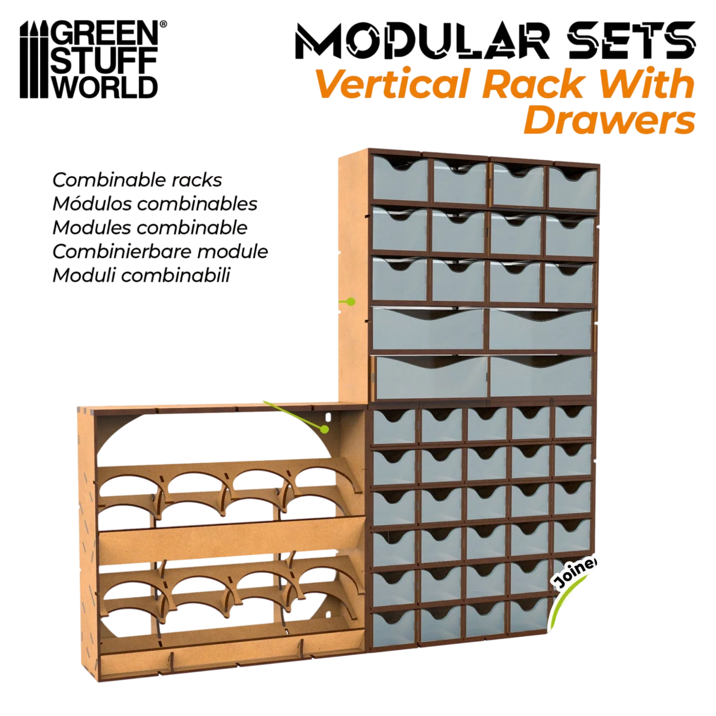 Green Stuff World MDF Vertical rack with 30 Drawers