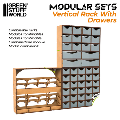 Green Stuff World MDF Vertical rack with 30 Drawers