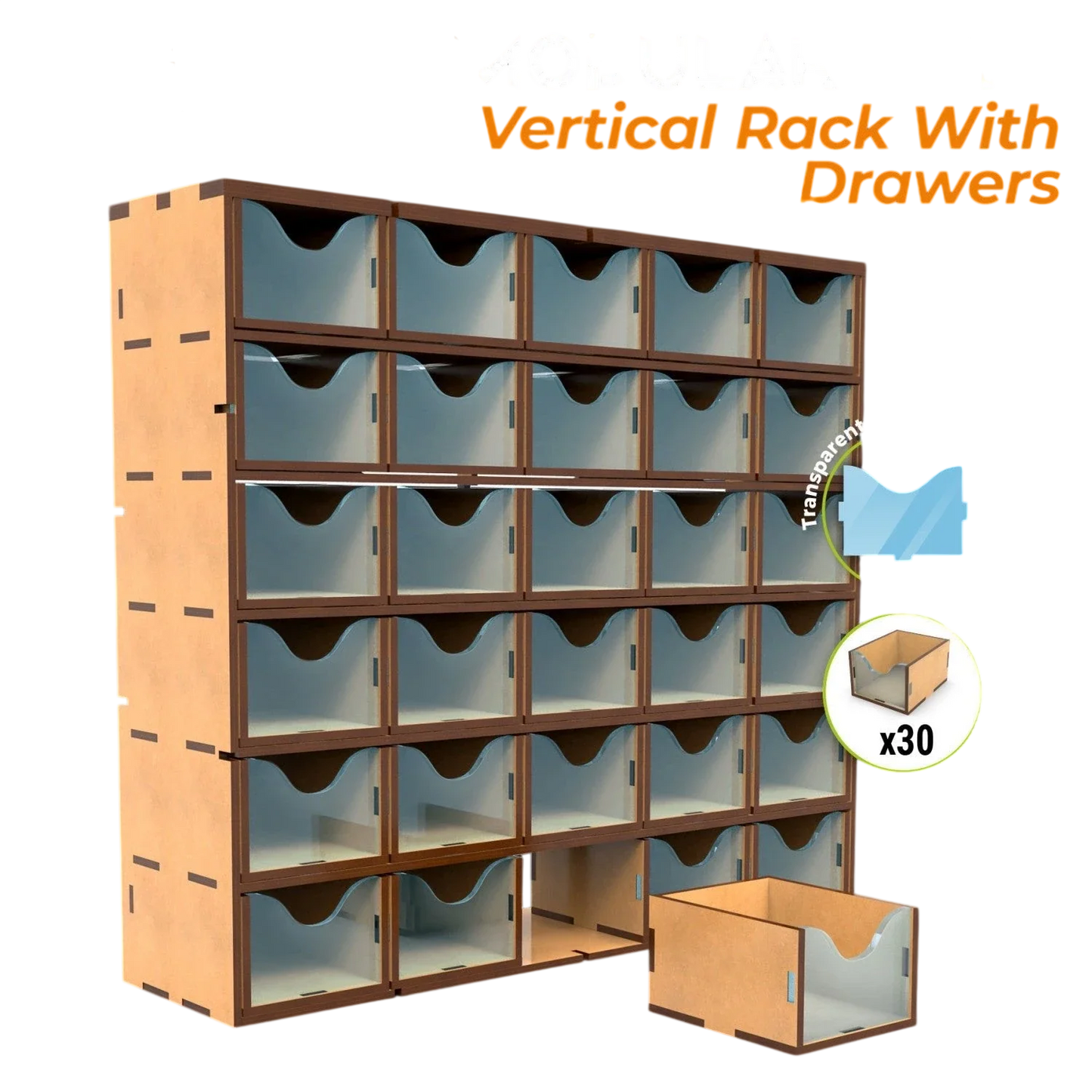 Green Stuff World MDF Vertical rack with 30 Drawers