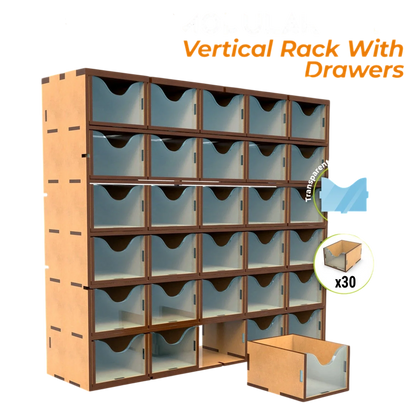 Green Stuff World MDF Vertical rack with 30 Drawers