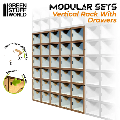 Green Stuff World MDF Vertical rack with 30 Drawers