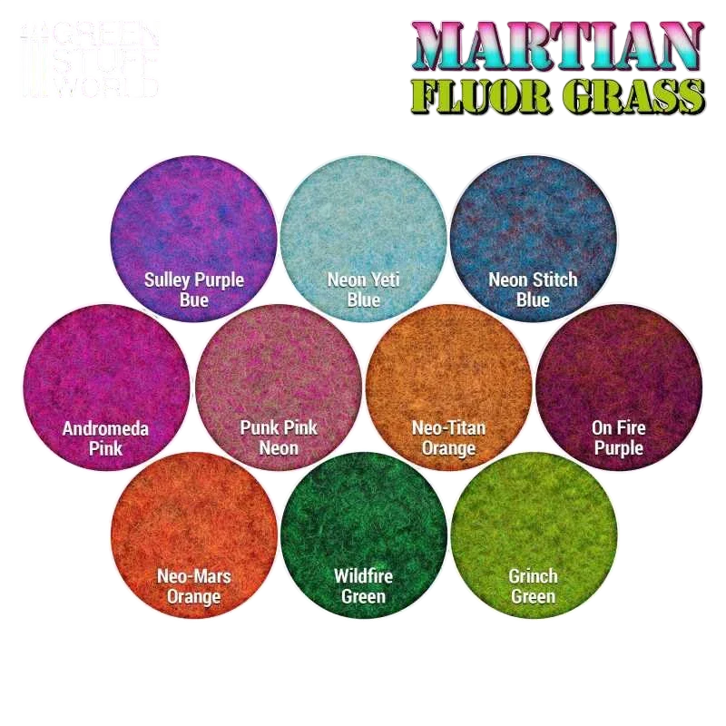 Green Stuff World Martian Fluor Grass - 200ml Flocking for Basing Miniatures and Terrain