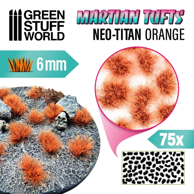 Green Stuff World Martian Fluorescent Tufts Neo-Titan Orange 10680