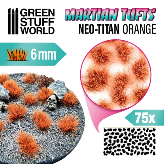 Green Stuff World Martian Fluorescent Tufts Neo-Titan Orange 10680