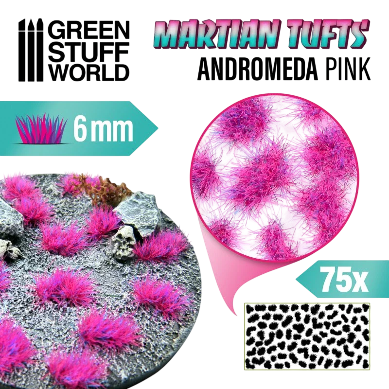 Green Stuff World Martian Tufts for Models and Miniatures – Andromeda Pink 6mm 10682